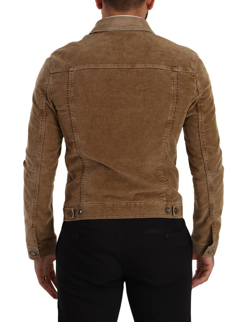 Elegant Corduroy Logo Jacket Dolce & Gabbana