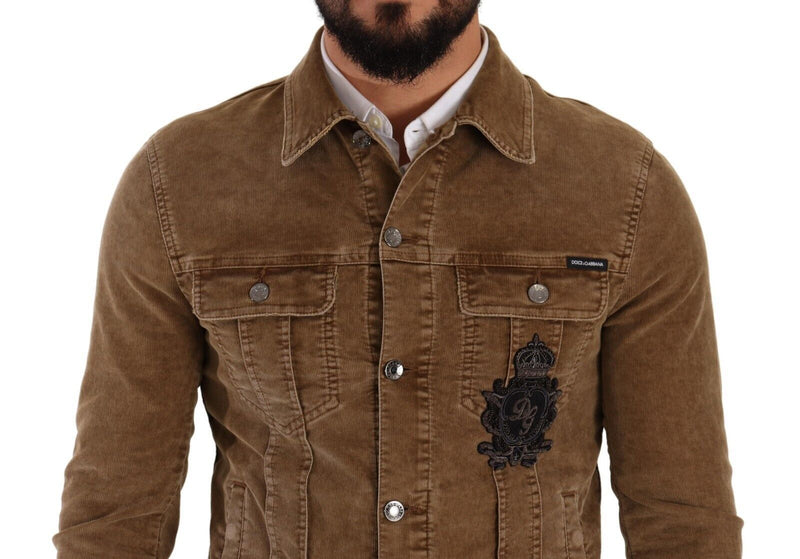 Elegant Corduroy Logo Jacket Dolce & Gabbana