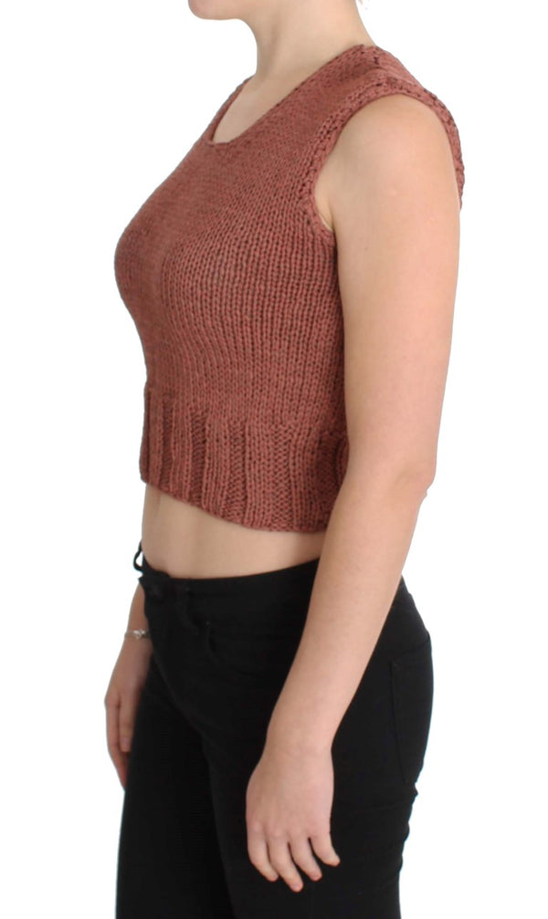 Chic Red Sleeveless Knit Vest Sweater PINK MEMORIES