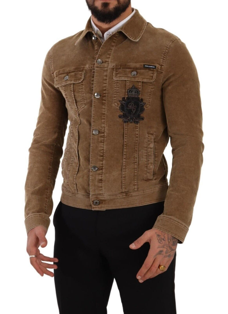 Elegant Corduroy Logo Jacket Dolce & Gabbana