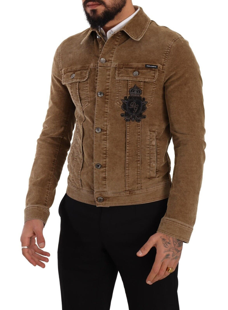 Elegant Corduroy Logo Jacket Dolce & Gabbana