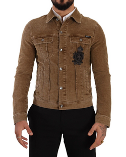 Elegant Corduroy Logo Jacket Dolce & Gabbana