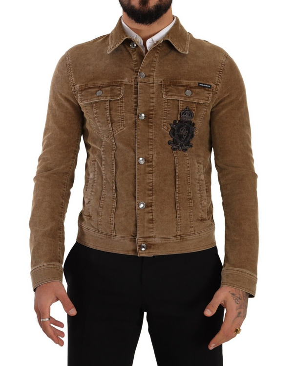 Elegant Corduroy Logo Jacket Dolce & Gabbana