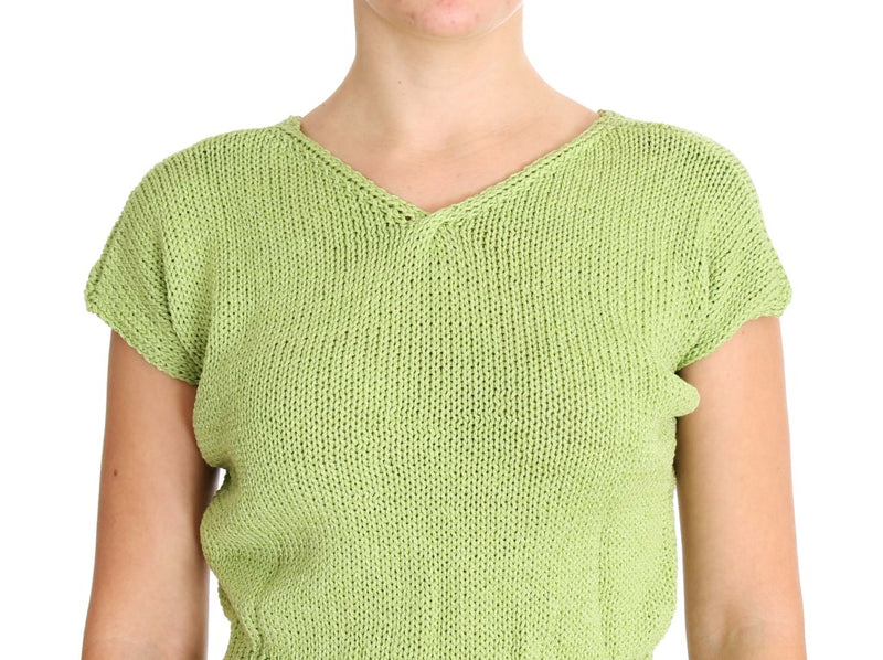 Elegant Green Knitted Sleeveless Vest Sweater PINK MEMORIES