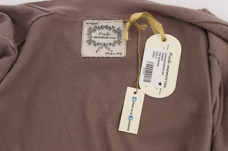 Elegant Purple Cotton Lace Cardigan Sweater PINK MEMORIES