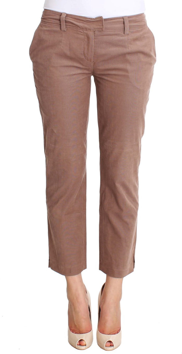 Chic Brown Cropped Corduroy Pants Costume National