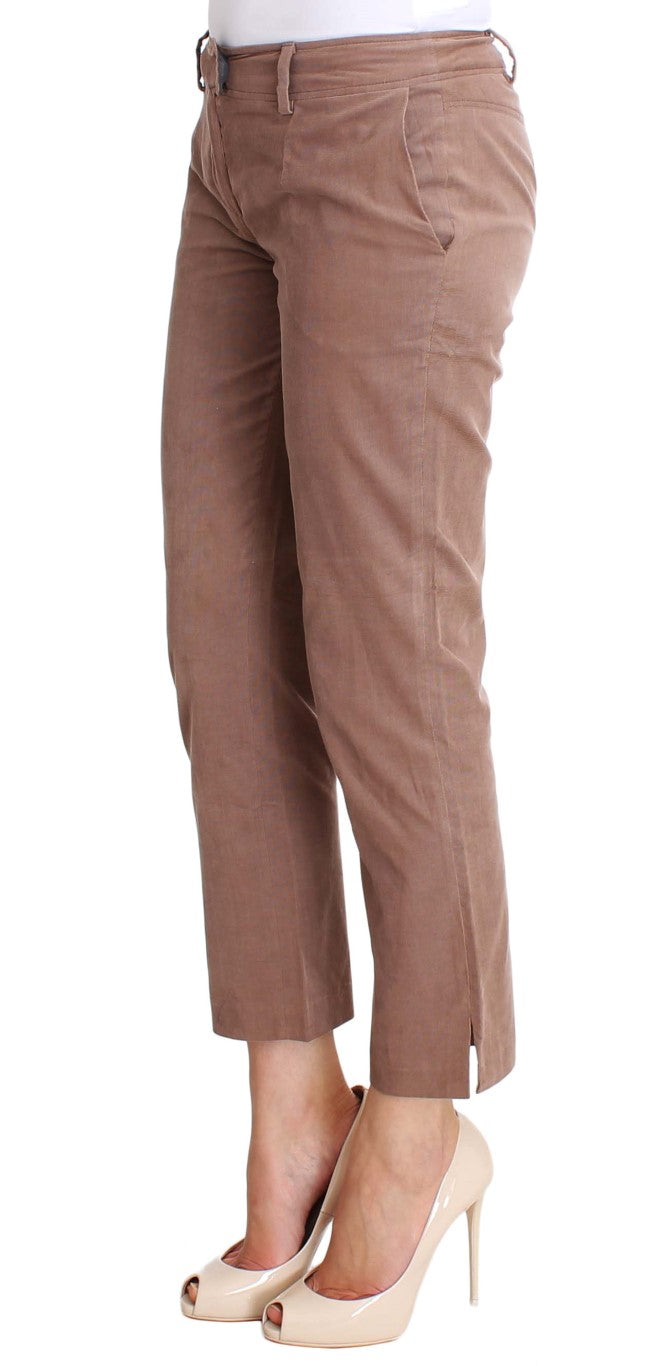 Chic Brown Cropped Corduroy Pants Costume National