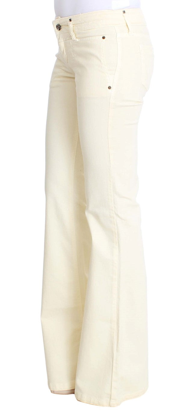 Chic Off-White Flared Designer Jeans Costume National