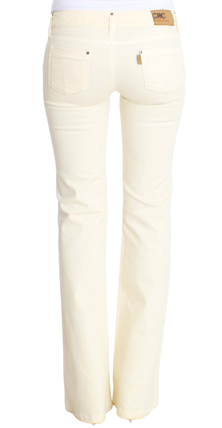 Chic Off-White Flared Designer Jeans Costume National