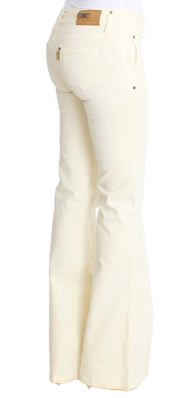 Chic Off-White Flared Designer Jeans Costume National