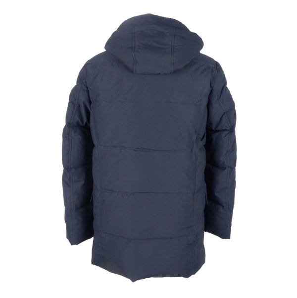 Sleek Blue Men's Hooded Jacket Emilio Romanelli