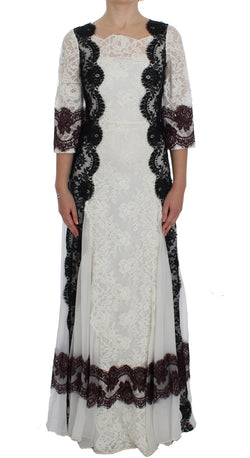 Floral Lace Silk Blend Maxi Dress Dolce & Gabbana