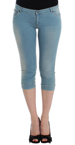 Elegant Light Blue Capri Jeans Ermanno Scervino