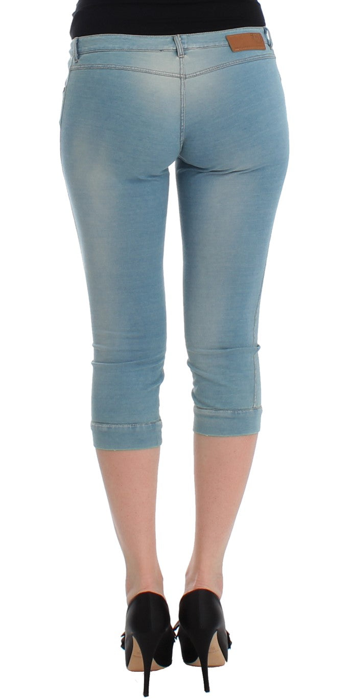 Elegant Light Blue Capri Jeans Ermanno Scervino