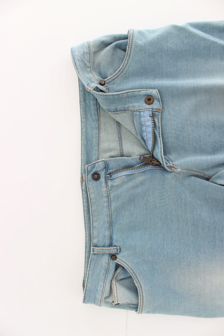 Elegant Light Blue Capri Jeans Ermanno Scervino