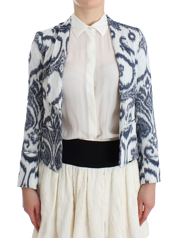 Elegant Two-Tone Blue Short Blazer Christian Pellizzari