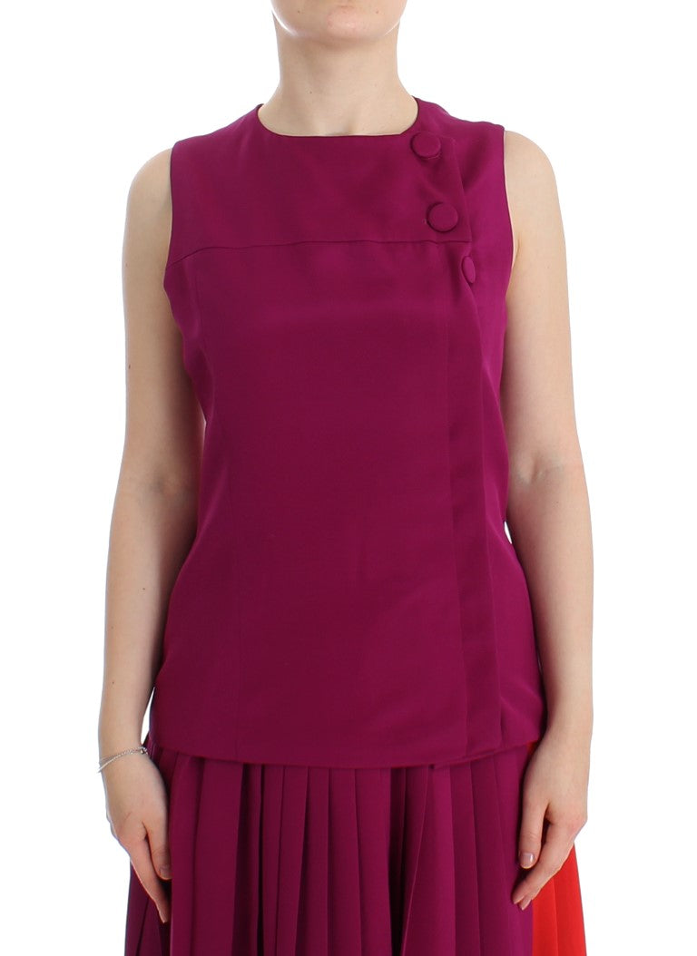 Stunning Silk Sleeveless Purple Blouse Barbara Casasola