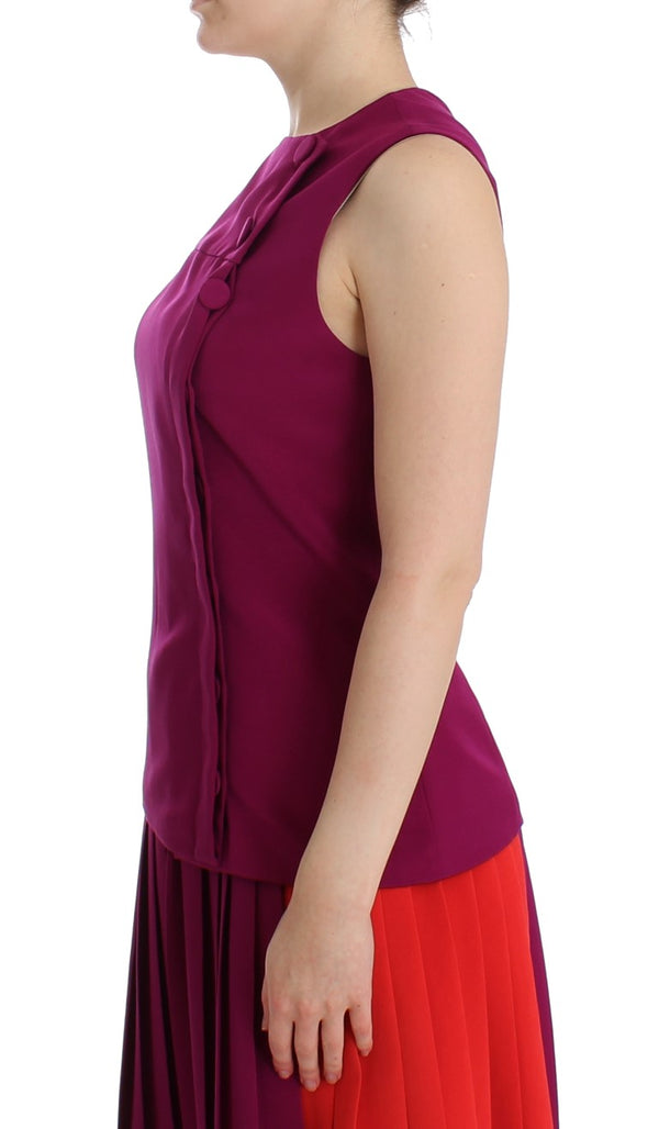 Stunning Silk Sleeveless Purple Blouse Barbara Casasola