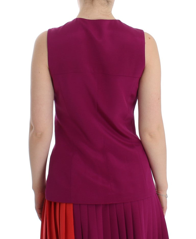 Stunning Silk Sleeveless Purple Blouse Barbara Casasola