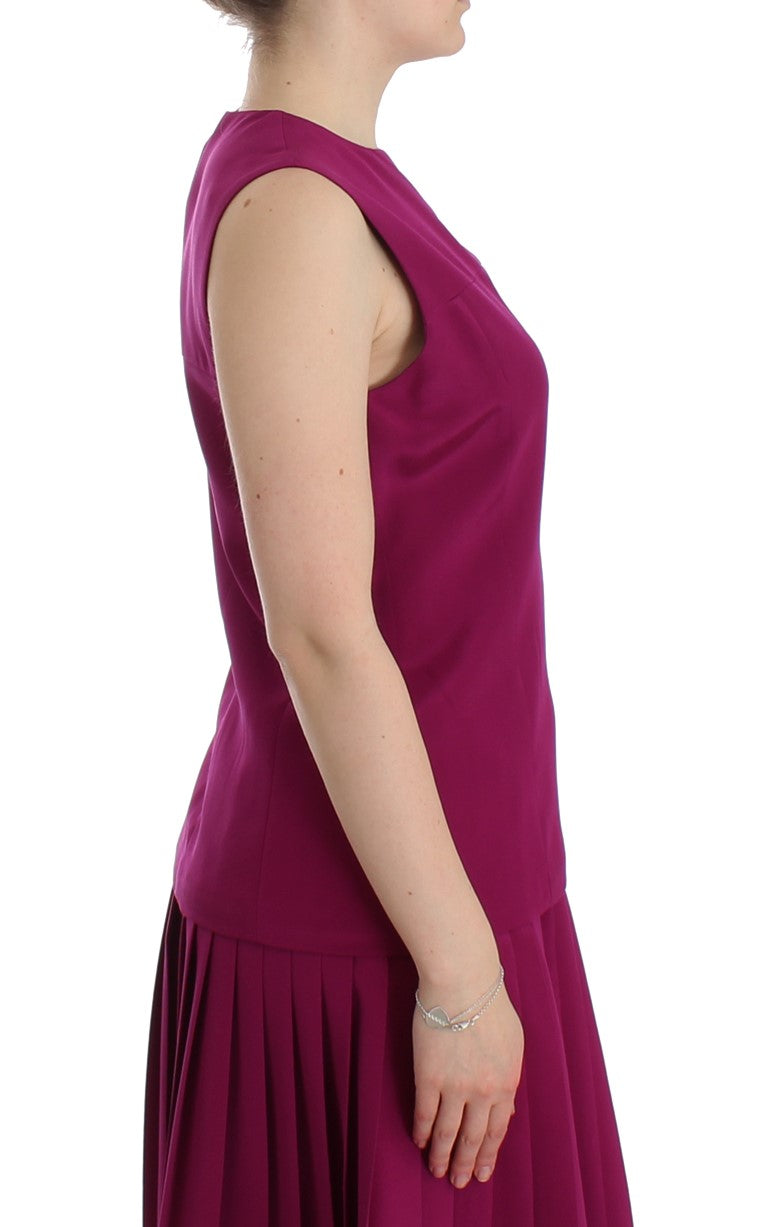 Stunning Silk Sleeveless Purple Blouse Barbara Casasola