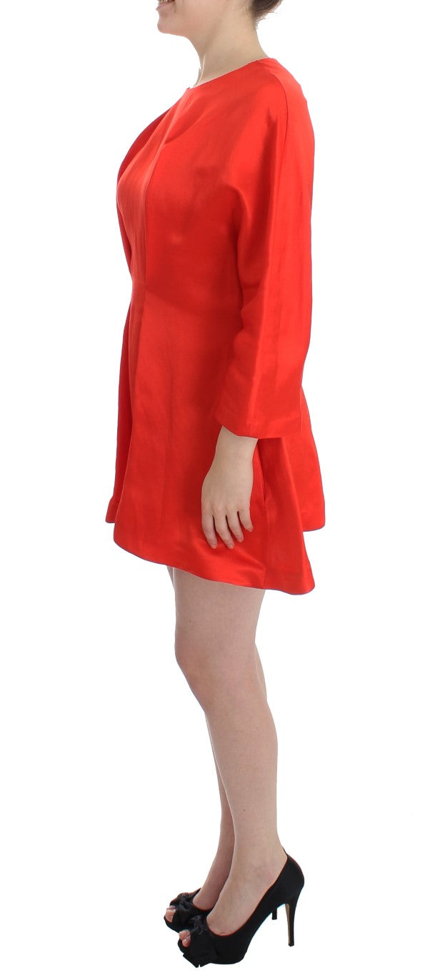 Radiant Red Linen Blend Artisan Dress Fyodor Golan