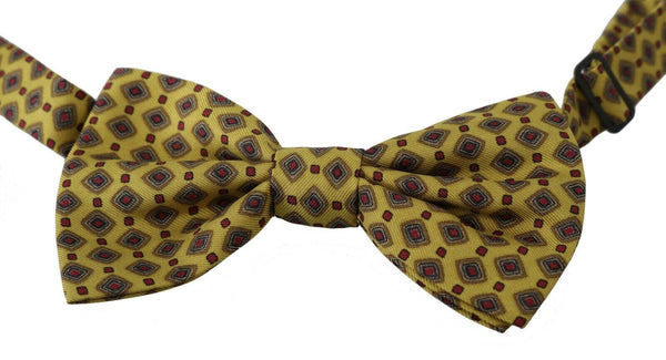 Elegant Yellow Silk Bow Tie Dolce & Gabbana