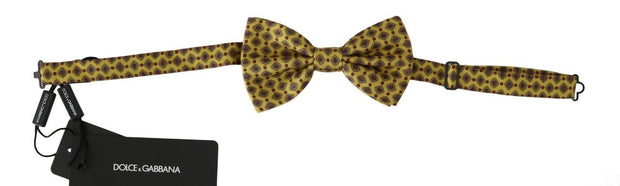 Elegant Yellow Silk Bow Tie Dolce & Gabbana