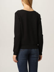 Black Cotton Women Sweater Love Moschino