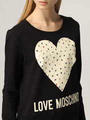 Black Cotton Women Sweater Love Moschino