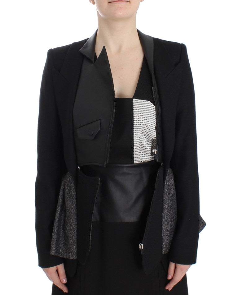 Elegant Monochrome Zippered Blazer Jacket KAALE SUKTAE