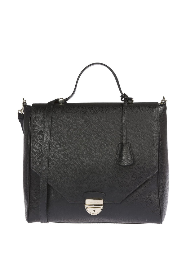 Black Leather Women Handbag Trussardi