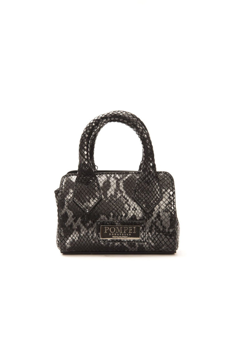 Chic Leather Mini Tote with Python Print Pompei Donatella