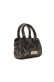 Chic Leather Mini Tote with Python Print Pompei Donatella