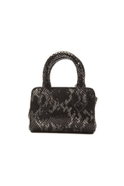 Chic Leather Mini Tote with Python Print Pompei Donatella