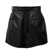 Black Lambskin Women Shorts Dolce & Gabbana