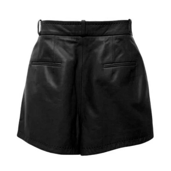 Black Lambskin Women Shorts Dolce & Gabbana