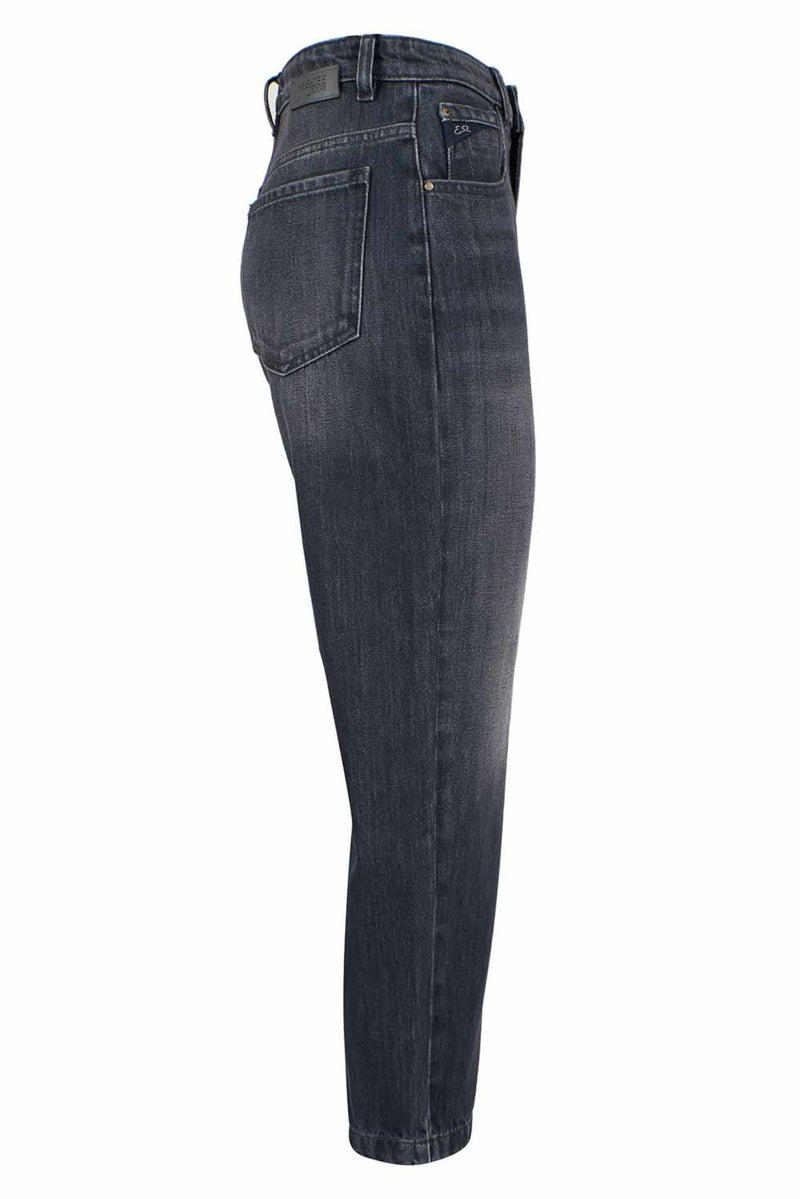 "Black Cotton Women High-Waisted Jean" Yes Zee