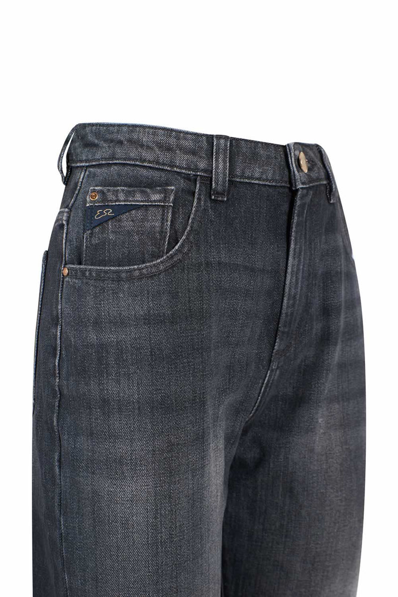 "Black Cotton Women High-Waisted Jean" Yes Zee