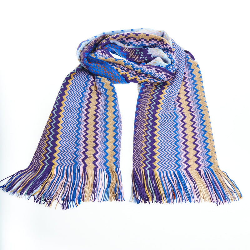 Geometric Pattern Fringed Luxury Scarf Missoni