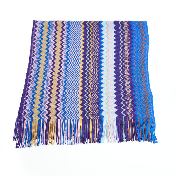 Geometric Pattern Fringed Luxury Scarf Missoni