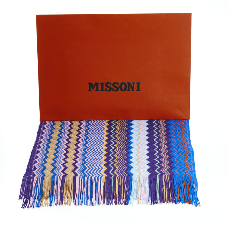 Geometric Pattern Fringed Luxury Scarf Missoni