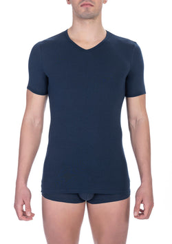 Blue Cotton Men T-Shirt Bikkembergs