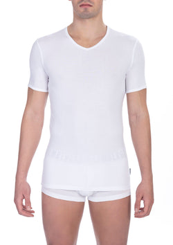 White Cotton Men T-Shirt Bikkembergs