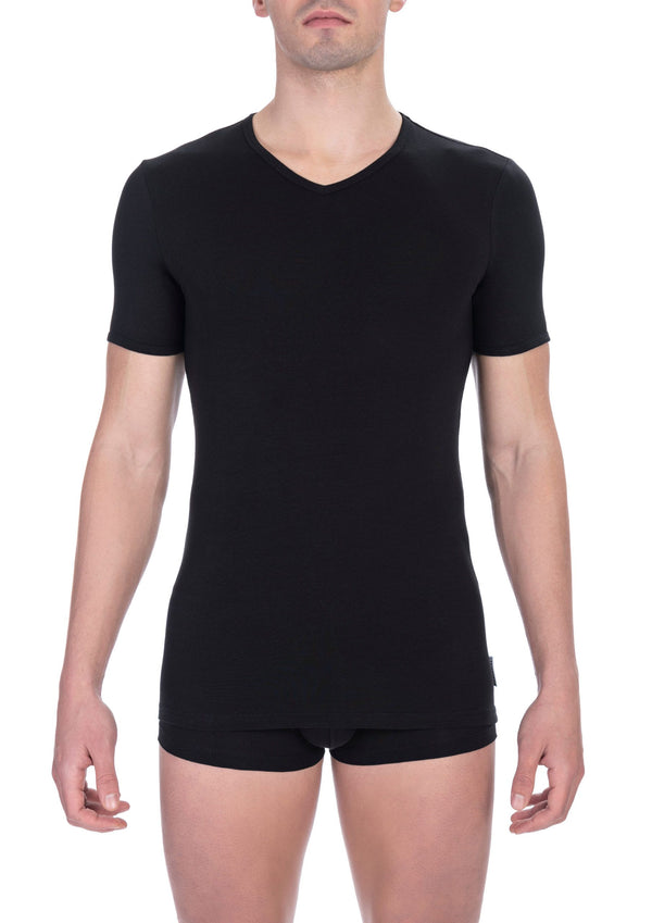 "Black Cotton Men T-Shirt" Bikkembergs