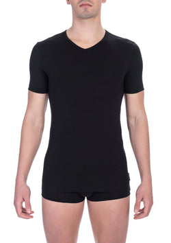 Black Cotton Men T-Shirt Bikkembergs