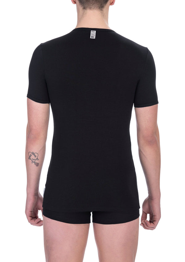 "Black Cotton Men T-Shirt" Bikkembergs