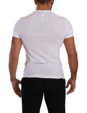 Elegant White Cotton Blend Round Neck Tee Dolce & Gabbana