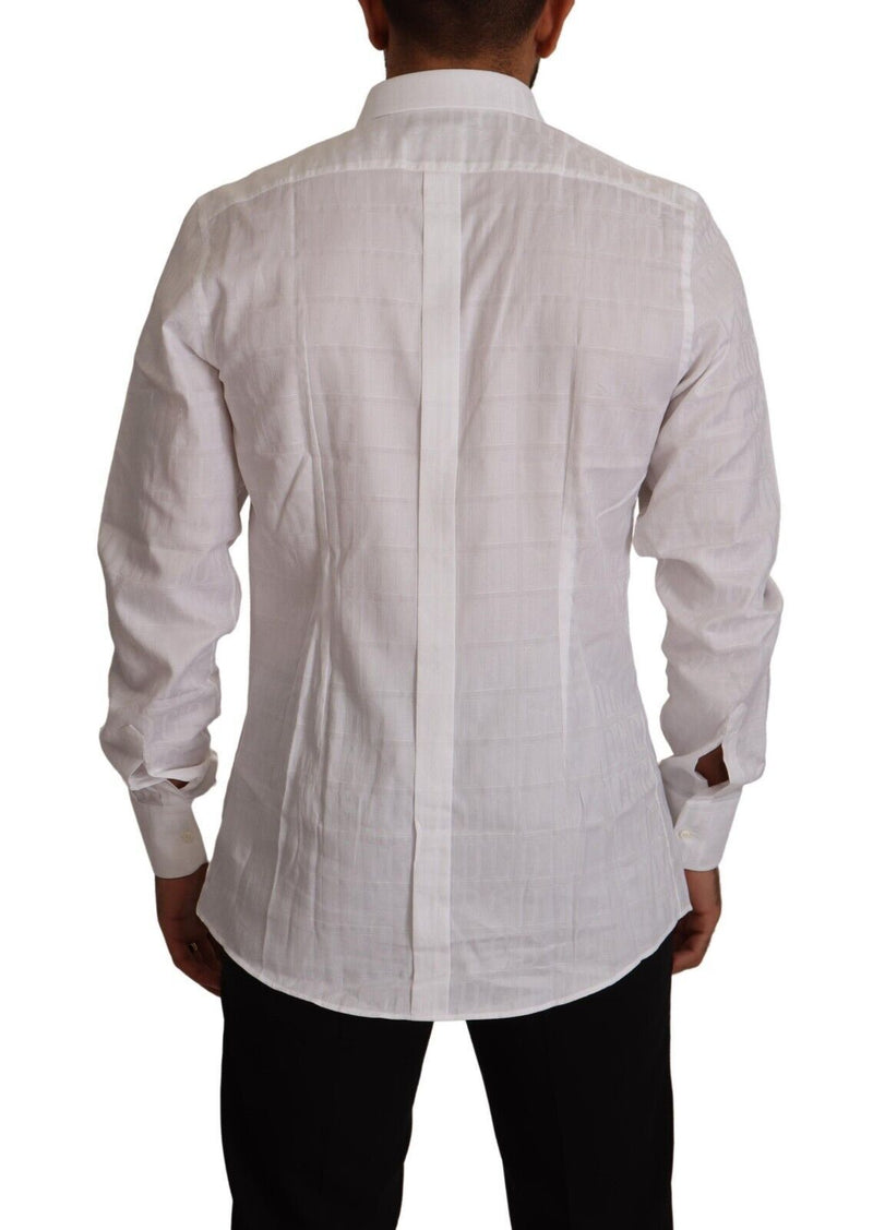 Elegant White Cotton Dress Shirt - Slim Fit Dolce & Gabbana