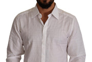 Elegant White Cotton Dress Shirt - Slim Fit Dolce & Gabbana