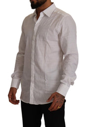 Elegant White Cotton Dress Shirt - Slim Fit Dolce & Gabbana